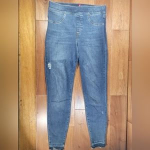 SPANX Womens Distressed Ankle Skinny Jeans, Medium Wash SIZE M
